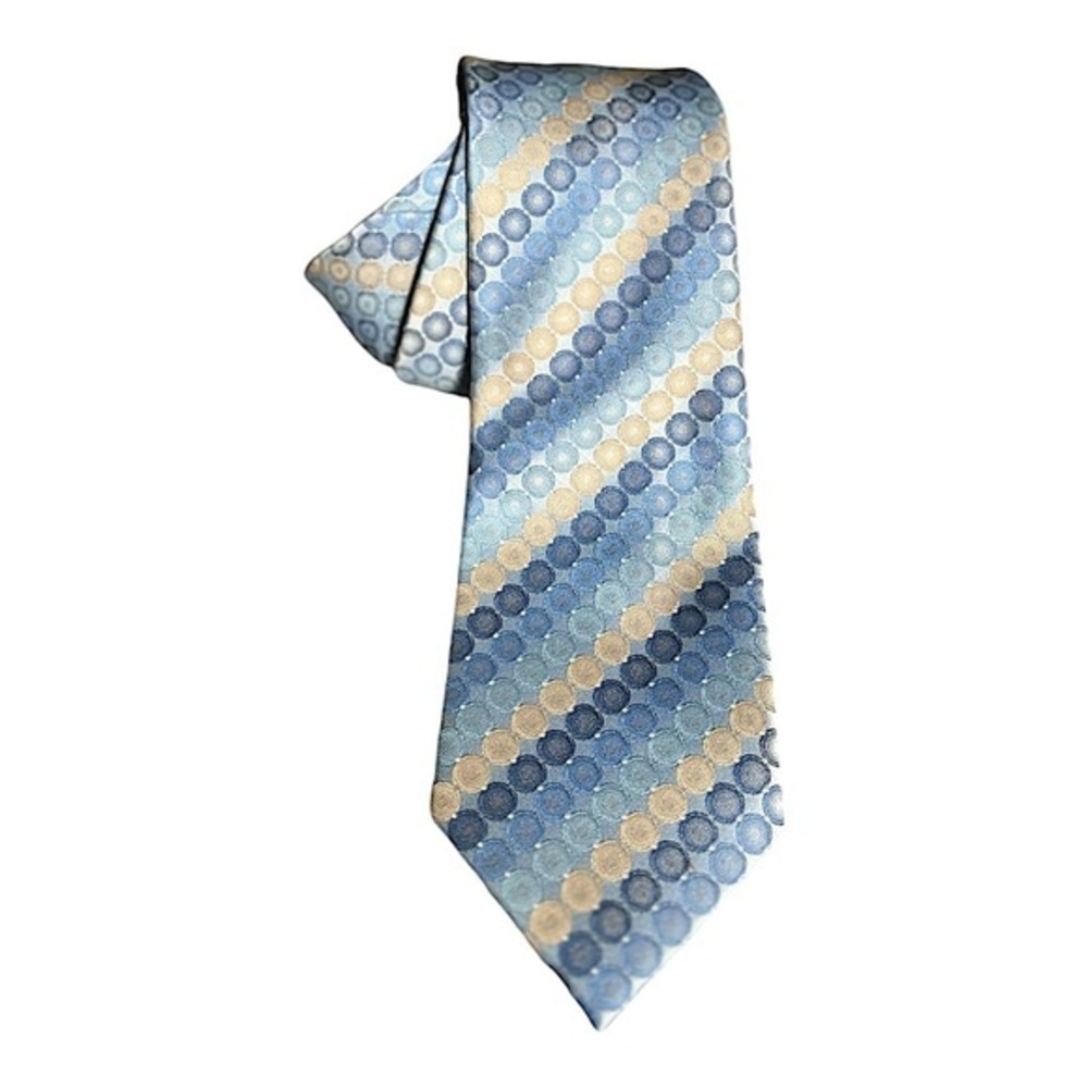 NEW Geoffrey Beene Blue and Beige Necktie Blue & Tan Diagonal Striped Tie
